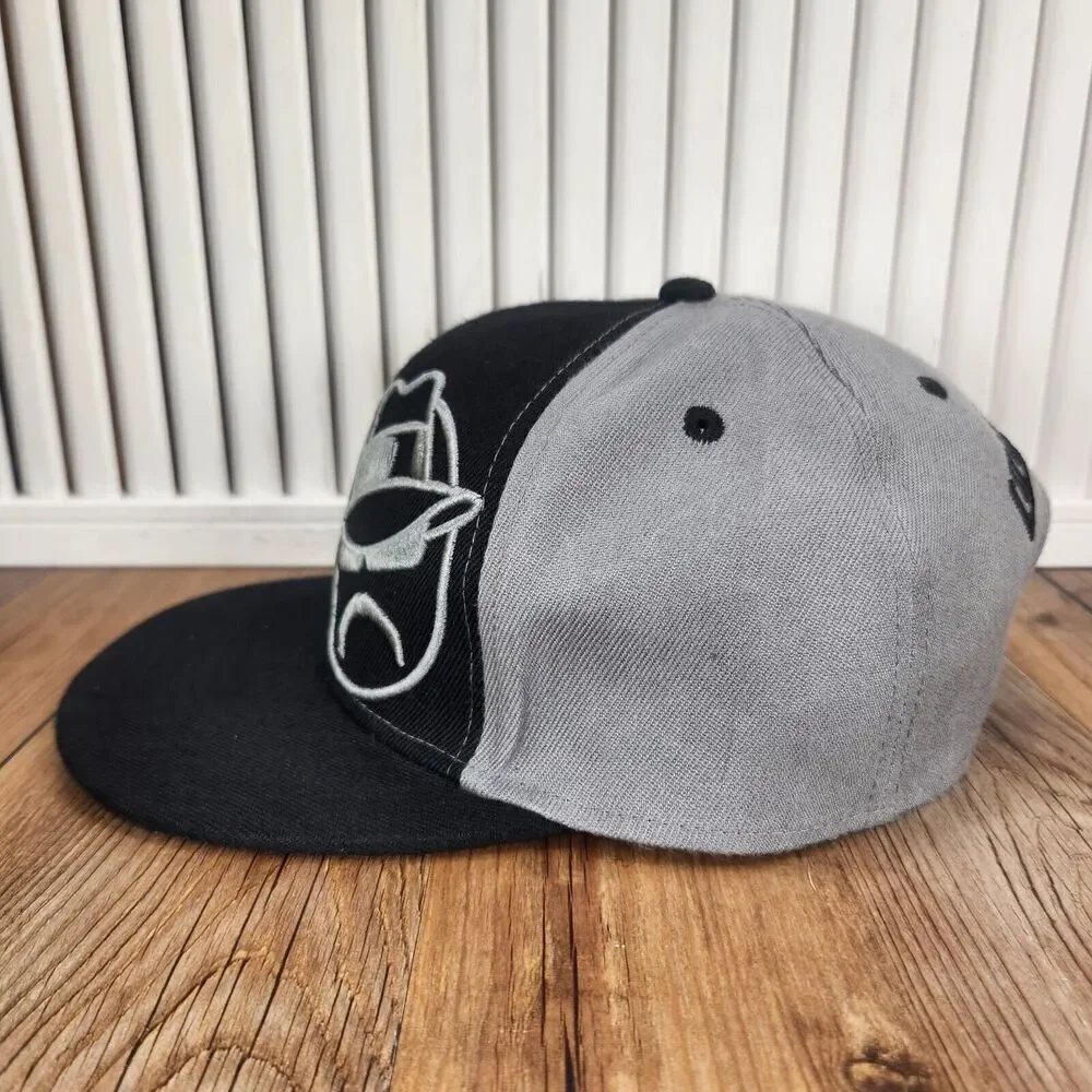 VTG Lowrider Magazine Snapback Hat Cap Black Gray Flat Bill Embroidered Chicano
